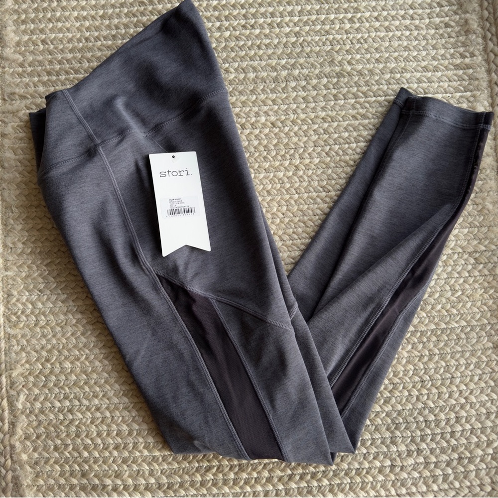 NWT Stori Results Tight Grey with Black mesh detail